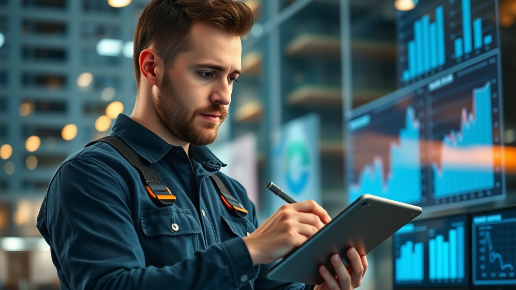 professional plumber planning plumbing blog post ideas in digital market