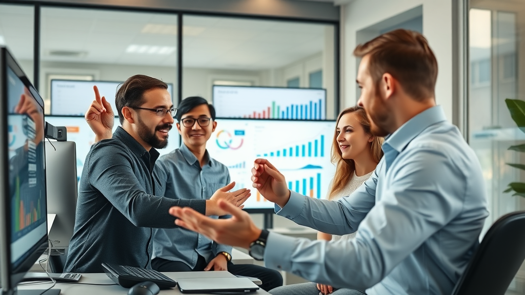 automation stack small business workspace team collaboration data charts digital dashboards