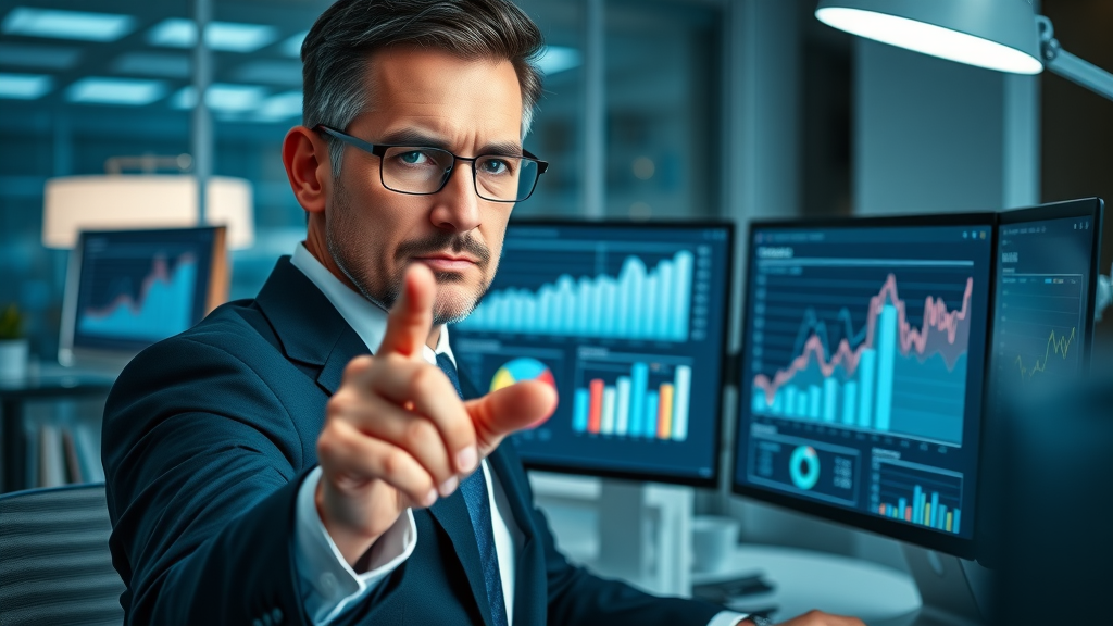 lawyer analyzing ROI with digital metrics dashboard for legal marketing strategy in Orlando