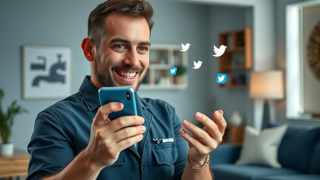 charismatic plumber sharing plumbing blog ideas for plumbers on social media