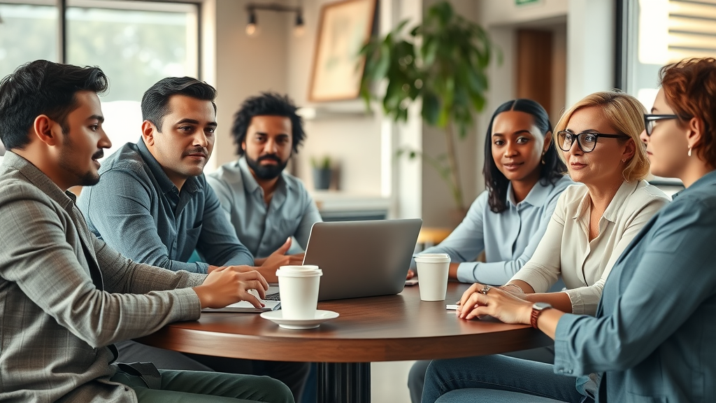 diverse Orlando small business owners at strategy meeting local business digital marketing