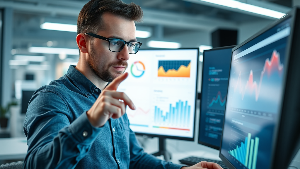 analytical marketer reviewing lead generation landing page heatmap and conversion analytics