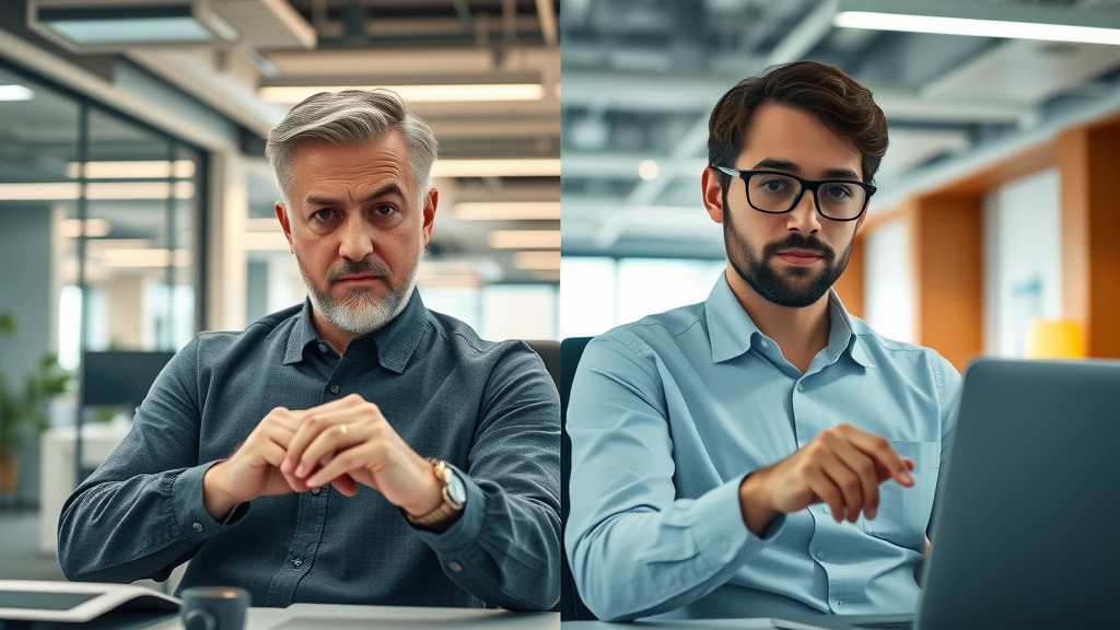 Split screen comparison of traditional agency operations versus an agency automation workflow
