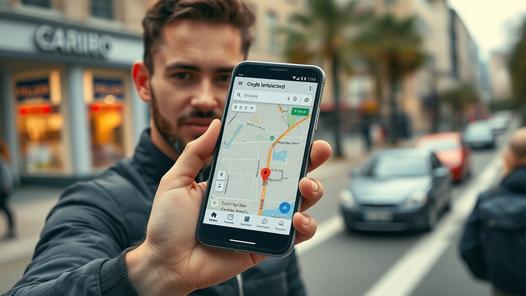 Google Maps open on smartphone highlighting local business location