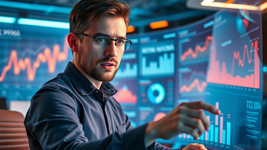 Marketing analyst reviewing analytics dashboard to maintain sustainable search engine optimization success and engine ranking improvements.