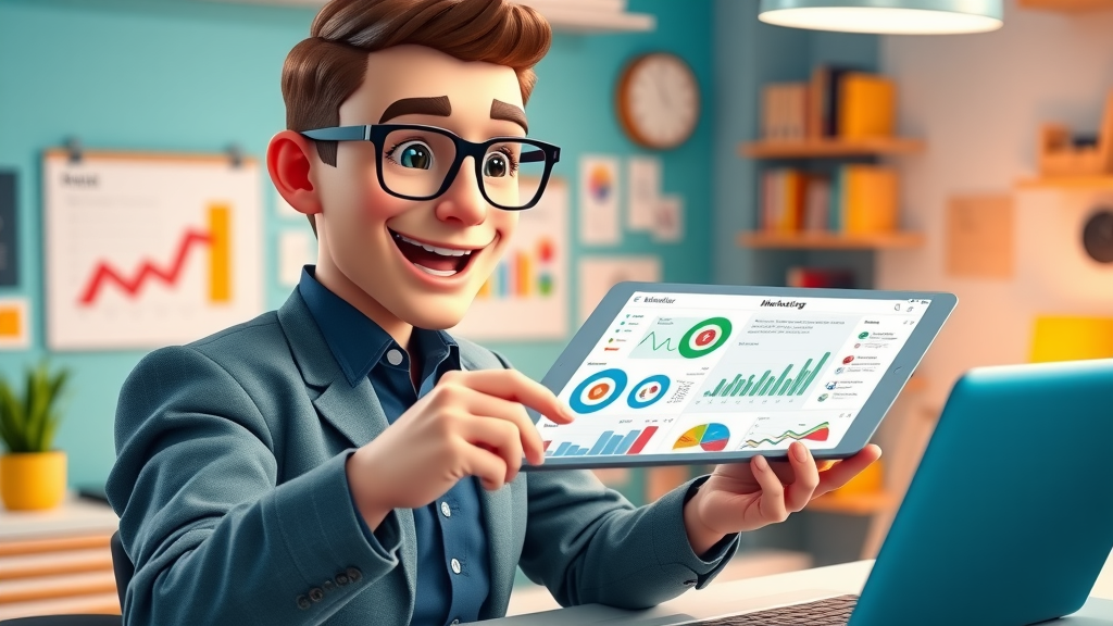 marketing strategy digital marketer comparing dashboards of marketing tools