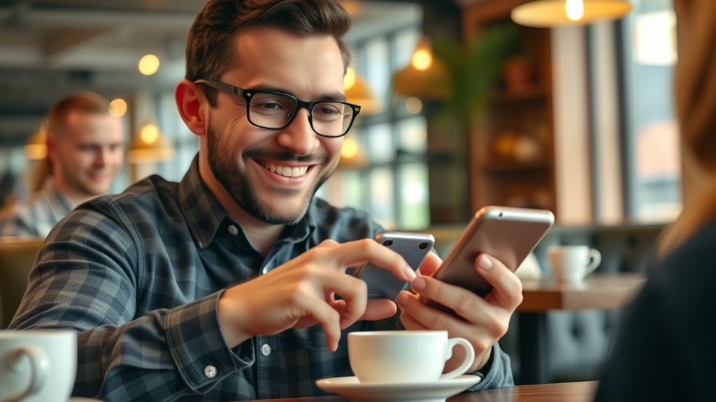 Happy Orlando customer leaving a positive online review for local business - reputation management