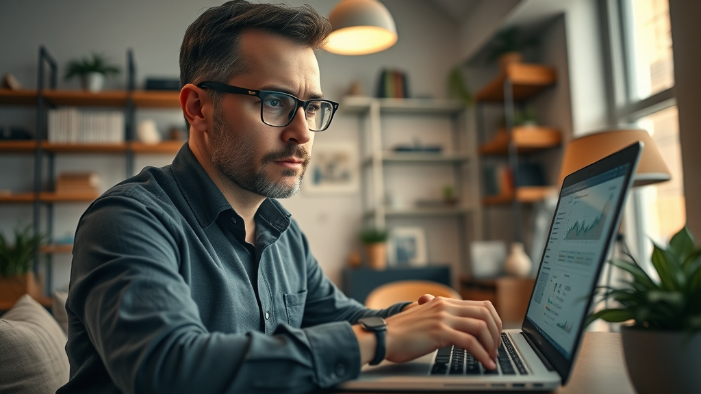 serious entrepreneur researching domain valuations website value