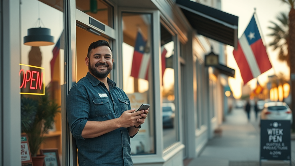 modern Orlando storefront owner optimizing website Google Business Profile