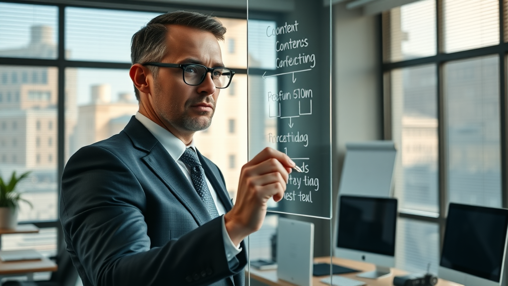 Attorney creating a content marketing strategy for Orlando law firm
