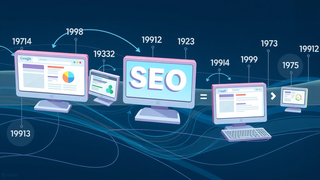Timeline of search engine optimization evolution showing key SEO milestones and how search engines have advanced from the 1990s to today.
