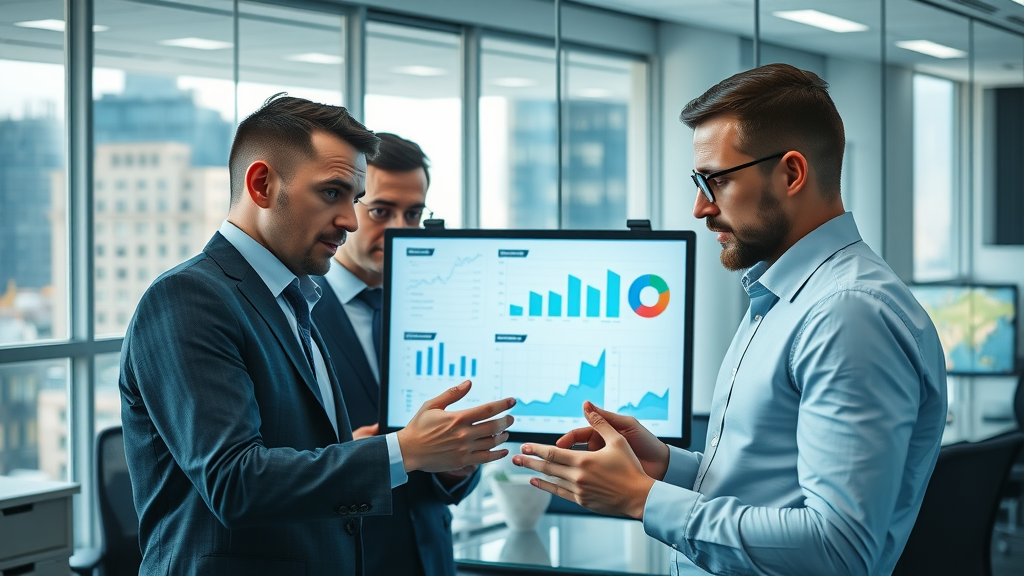 Sales funnel analysts studying underperforming digital sales metrics on a dashboard