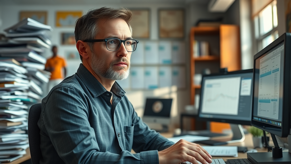 business owner considering manual paperwork versus ai automation solutions