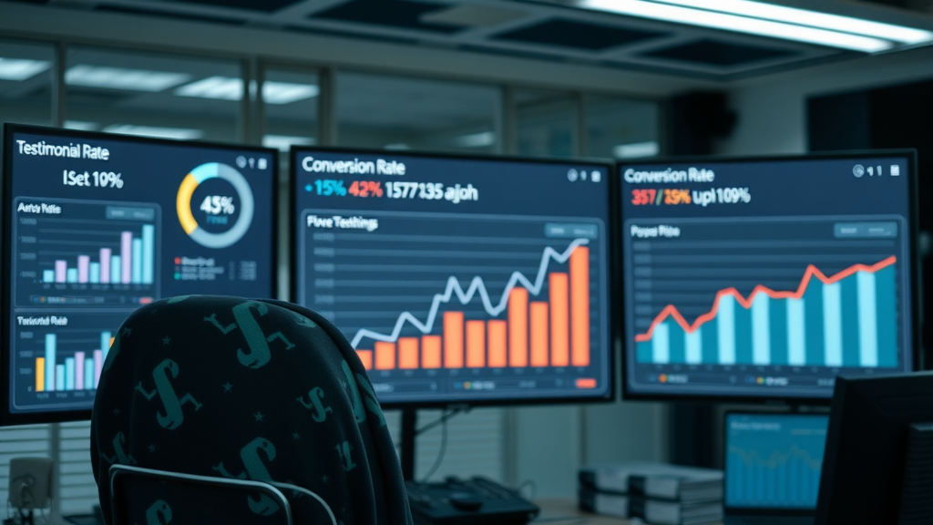 Analytics dashboard showing conversion rate uplift after testimonials