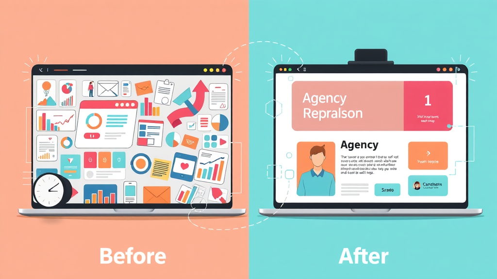 before and after agency website agency marketing improvement comparison