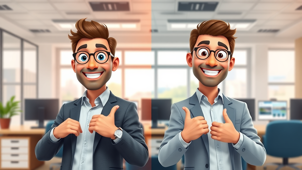 side-by-side comparison of two business websites website value