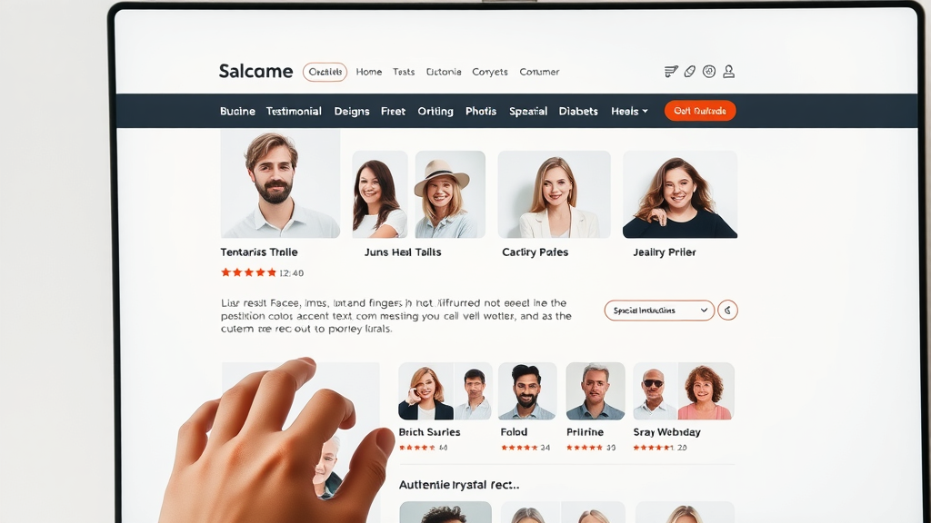 Ecommerce site displaying real customer testimonials and review stars