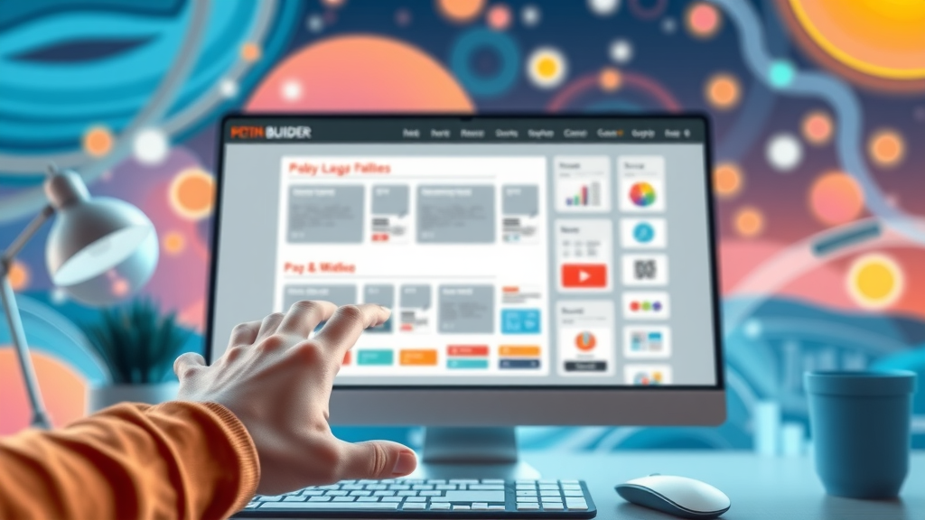 Drag and drop website template interface for easy site design in diverse industries