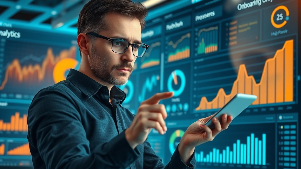 analytics dashboard with professional analyzing onboarding KPIs and dynamic data visualization