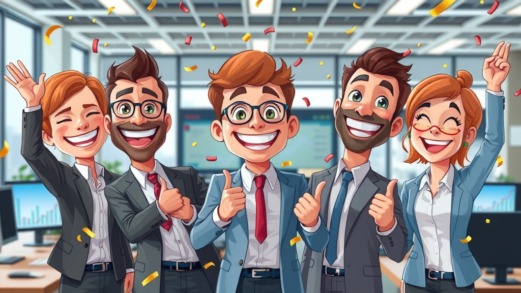 successful small business team celebrating improved metrics after implementing automation stack