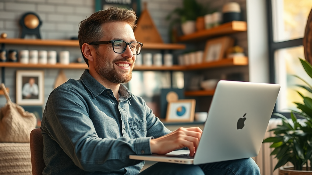 Local Orlando business owner monitoring digital marketing performance and online analytics