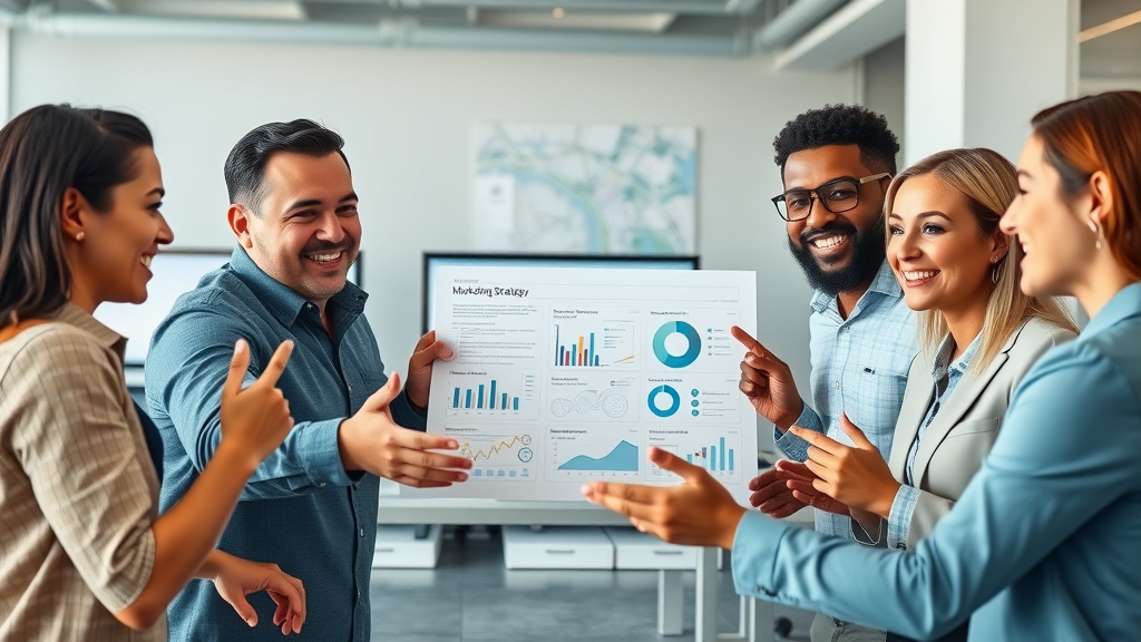 Orlando small business owners discuss digital marketing strategy in a modern meeting setting