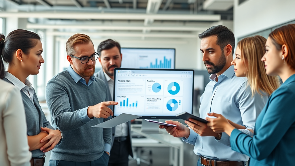 modern business team evaluating website designs, website value
