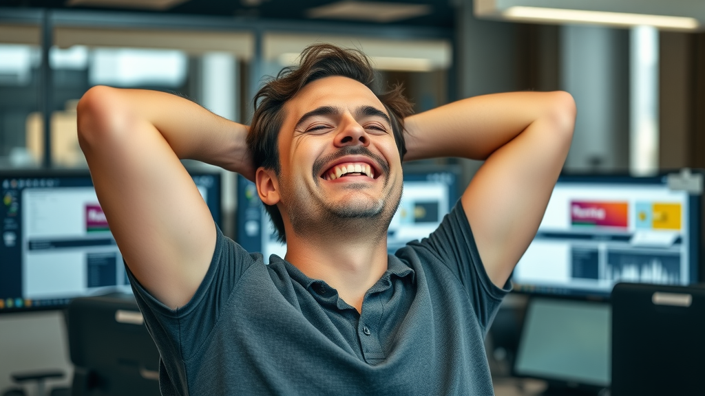 happy marketing agency professional enjoying agency automation tools save time marketing automation email automation lead gen