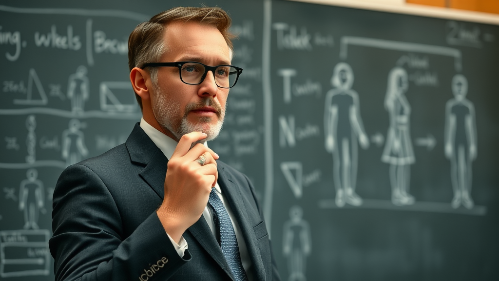 Robert Cialdini explaining social proof and persuasion on a chalkboard