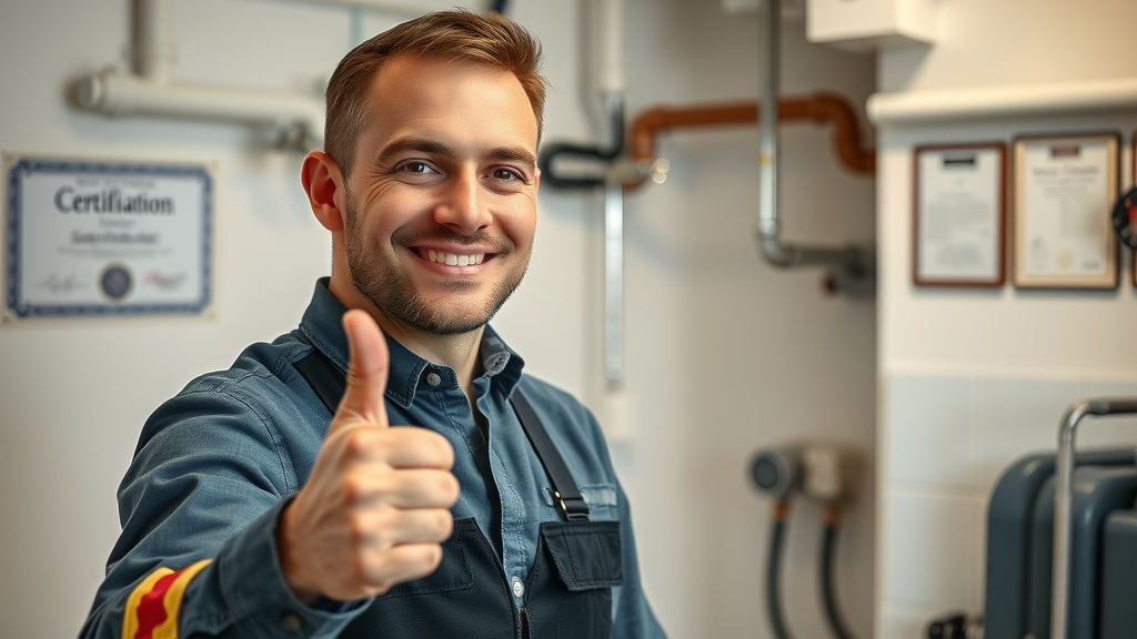 friendly professional plumber ready to inspire plumbing blog post ideas for plumbers